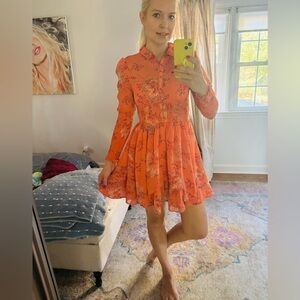 Free People orange dress size XS